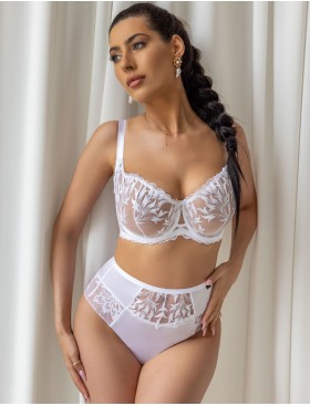 Кружевной бюстгальтер балконет Kris Line CRYSTAL half cup soft белый, Цвет: белый, Размеры: 85I, изображение 4