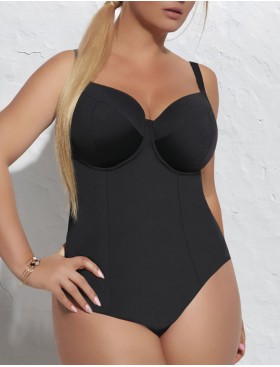 Черный закрытый купальник Kris Line BEACH BLACK BODY soft, Цвет: черный, Размеры: 65GG