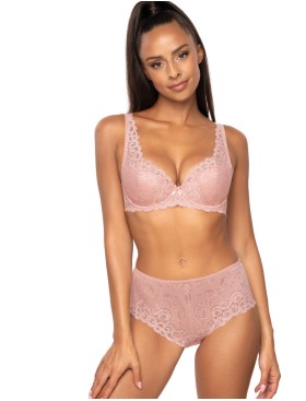 Высокие кружевные трусики MAT NATALIE F-3824-52 Roz Pudrowy, Цвет: пудровый, Размеры: S, изображение 3