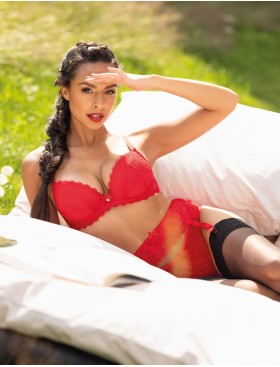 Пояс для чулок MAT ESTELLE Czerwony P-0198-3, Цвет: красный, Размеры: S, изображение 3