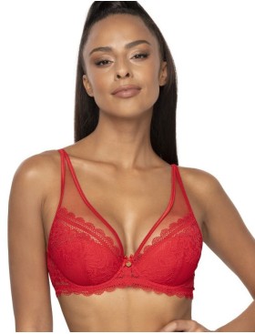 Кружевной бюстгальтер пуш-ап MAT ESTELLE Czerwony M-0198-11, Цвет: красный, Размеры: 65B, изображение 3
