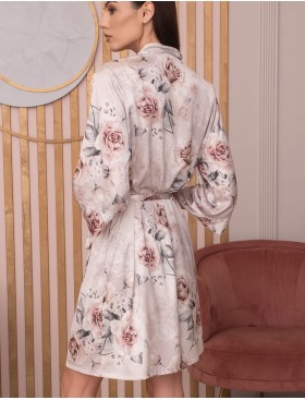 Короткий халат из шелка Mia-Amore CLARISS 4163, Цвет: айвори, Размеры: XS, изображение 2