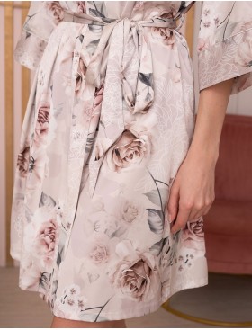 Короткий халат из шелка Mia-Amore CLARISS 4163, Цвет: айвори, Размеры: XS, изображение 4