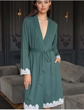 Халат на запах Opium К-23 зеленый, Цвет: зеленый, Размеры: 2XL