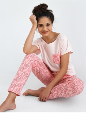 Женская пижама с брюками Sensis CARLOTTA, Цвет: розовый, Размеры: L