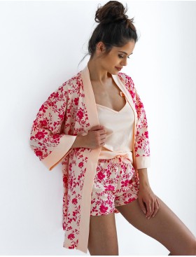 Короткий халат-кимоно Sensis MARGUERITE, Цвет: персиковый, Размеры: S/M, изображение 2