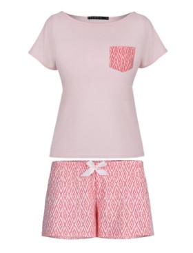 Пижама с футболкой и шортиками Sensis SUSANA, Цвет: розовый, Размеры: S, изображение 3