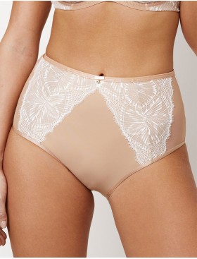 Трусы высокие Subtille DELIA high-waist, Цвет: бежевый+белый, Размеры: M