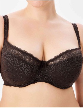Кружевной бюстгальтер на поролоне Lina A 6086 коричневый, Цвет: коричневый, Размеры: 70E