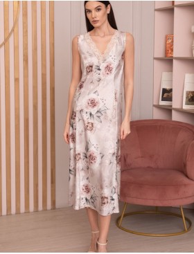 Длинная сорочка из шелка Mia-Amore CLARISS 4168, Цвет: айвори, Размеры: 5XL, изображение 3