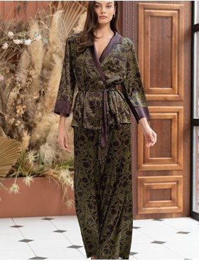 Шелковая пижама Mia-Amore ELECTRA 4015, Цвет: баклажан, Размеры: 3XL, изображение 2