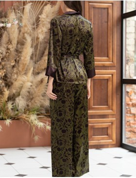 Шелковая пижама Mia-Amore ELECTRA 4015, Цвет: баклажан, Размеры: 3XL, изображение 3