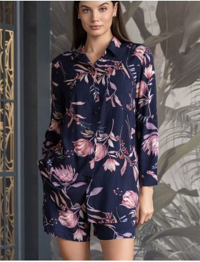 Комплект рубашка с шортами Mia-Amore NIGHT GARDEN 5192, Цвет: темно-синий, Размеры: M