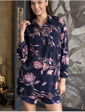 Комплект рубашка с шортами Mia-Amore NIGHT GARDEN 5192, Цвет: темно-синий, Размеры: M, изображение 3