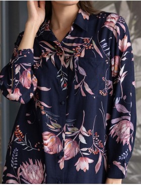 Комплект рубашка с шортами Mia-Amore NIGHT GARDEN 5192, Цвет: темно-синий, Размеры: M, изображение 4