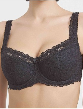 Бюстгальтер балконет Simona M 608 черный, Цвет: черный, Размеры: 90B