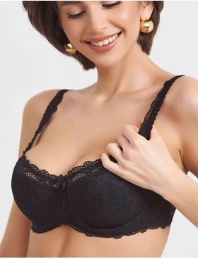 Бюстгальтер балконет Simona M 608 черный, Цвет: черный, Размеры: 90B, изображение 3