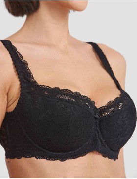 Бюстгальтер балконет Simona M 608 черный, Цвет: черный, Размеры: 90B, изображение 4