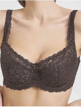 Бюстгальтер балконет Simona M 608 шоколад, Цвет: шоколад, Размеры: 90B