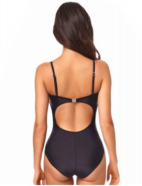 Черный купальник с прозрачными вставками Ewlon K.8082_965, Цвет: черный, Размеры: S, изображение 3