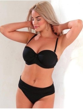 Черный купальник бандо Jolidon FJS5U+FJD5U, Цвет: черный, Размеры: 80D