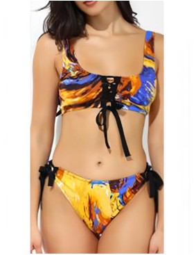 Яркий купальник с топом Jolidon FR167I желтый, Цвет: желтый, Размеры: 70B, изображение 3