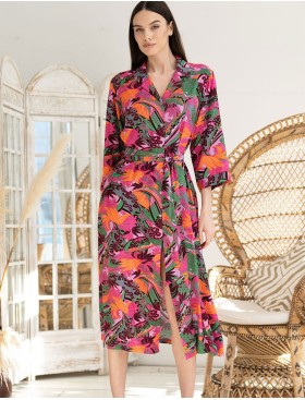 Удлинённая рубашка-халат Mia-Amore HAVANA 5267, Цвет: мультицвет, Размеры: M