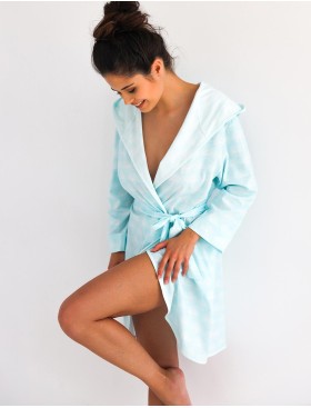 Халат с капюшоном Sensis GRETA, Цвет: бирюзовый, Размеры: S/M, изображение 2