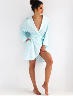 Халат с капюшоном Sensis GRETA, Цвет: бирюзовый, Размеры: S/M, изображение 3