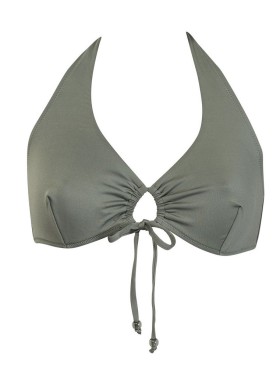 Раздельный купальник халтер Sielei COLOR RING CR21 verde militare, Цвет: verde militare (хаки, Размеры: 80B, изображение 3