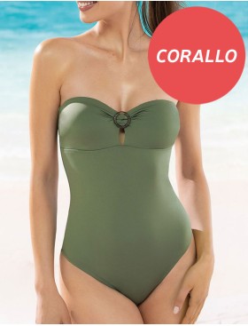 Совместный купальник бандо Sielei COLOR RING CR51 corallo, Цвет: corallo (коралловый), Размеры: 85B