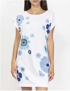 Пляжное платье Sielei SEA SHIRT ZT47 цветы, Цвет: цветы на белом, Размеры: S