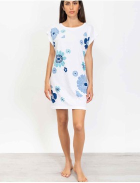 Пляжное платье Sielei SEA SHIRT ZT47 цветы, Цвет: цветы на белом, Размеры: S, изображение 2