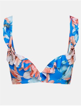 Бюстгальтер купальный с пуш-ап Esotiq BAE 41556 цветы на синем, Цвет: цветы на синем, Размеры: 70C/75B, изображение 7