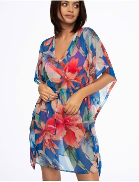 Пляжная туника Esotiq ARECIFE 41689, Цвет: цветочный синий, Размеры: L/XL