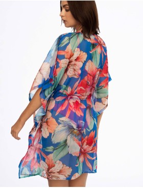 Пляжная туника Esotiq ARECIFE 41689, Цвет: цветочный синий, Размеры: L/XL, изображение 2