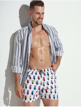 Мужские пляжные шорты Jolidon B645JI AI самокат/белый, Цвет: самокат/белый, Размеры: XL, изображение 3