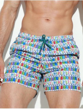 Мужские пляжные шорты Jolidon B645JI AI3 бутылки/белый, Цвет: бутылки/белый, Размеры: XL