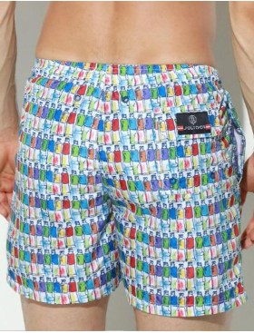 Мужские пляжные шорты Jolidon B645JI AI3 бутылки/белый, Цвет: бутылки/белый, Размеры: XL, изображение 2