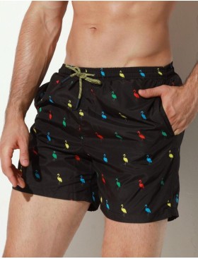 Мужские пляжные шорты Jolidon B645JI NI1 фламинго/черный, Цвет: фламинго/черный, Размеры: L