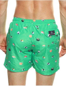 Мужские пляжные шорты Jolidon B645JI VI принт/светло-зеленый, Цвет: принт/светло-зеленый, Размеры: XL, изображение 2