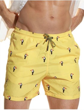 Мужские пляжные шорты Jolidon B645JI YI1 пеликан/желтый, Цвет: пеликан/желтый, Размеры: XL