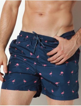 Мужские пляжные шорты Jolidon B645JI MI4 фламинго/темно-синий, Цвет: фламинго/темно-синий, Размеры: L