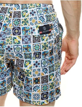 Мужские пляжные шорты Jolidon B645JI SI принт/белый, Цвет: принт/белый, Размеры: XL, изображение 2