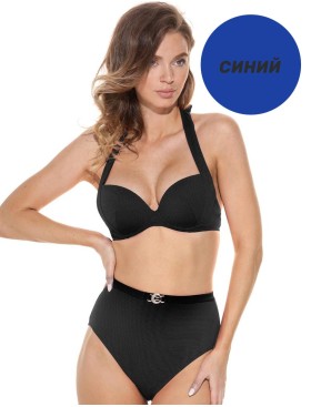 Раздельный купальник с высокими плавками Lilly FL50 синий, Цвет: синий, Размеры: 75B