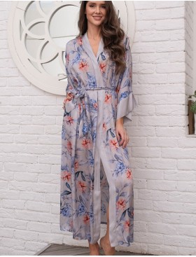 Длинный домашний халат Mia-Amore LILIA 4129, Цвет: жемчужный, Размеры: L/XL, изображение 4