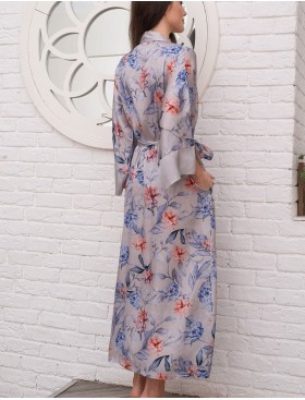 Длинный домашний халат Mia-Amore LILIA 4129, Цвет: жемчужный, Размеры: L/XL, изображение 2