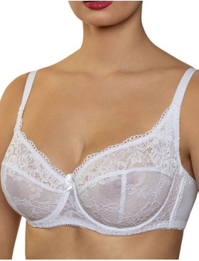 Кружевной бюстгальтер без поролона Albina L NEW CHARM 7035 белый, Цвет: белый, Размеры: 85F