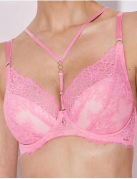 Кружевной бюстгальтер с пуш-ап Alles FRENCH KISS P-UP, Цвет: розовый, Размеры: 60D
