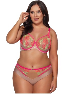 Мягкий бюстгальтер с вышивкой Ava TROPEA 2072 M Fluo, Цвет: телесный+розовый, Размеры: 85I, изображение 4